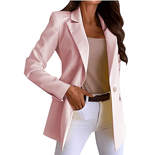 Damen Blazer Business Casual Anzug Mantel Modische einfarbige Jacke mit Taschen Umlegekragen Langarm Oberbekleidung Einreihige Cardigan Oberteile von Masrin