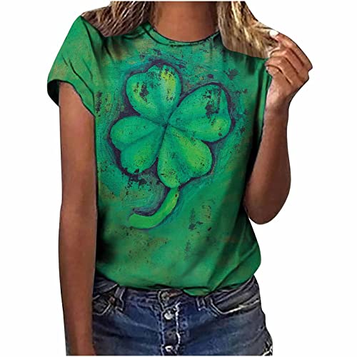 Damen Bluse St. Patrick's Day Grünem Shamrock Tshirt O-Ausschnitt Kurzarm Sommer Tops Irischer Festliche Kostüm All-Match Tunika T-Shirt Gnom Tier Motiv Pullover Lá Fhéile Pádraig Sona Duit Damen Bluse St. Patrick's Day Grünem Shamrock Tshirt O-Ausschnitt Kurzarm Sommer Tops Irischer Festliche Kostüm All-Match Tunika T-Shirt Gnom Tier Motiv Pullover Lá Fhéile Pádraig Sona Duit von Masrin