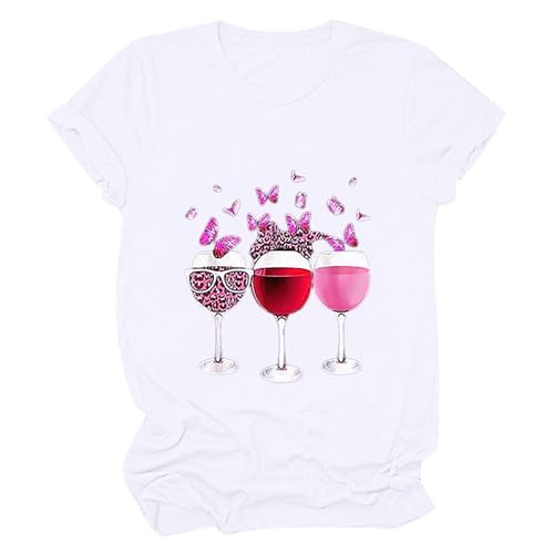 Damen T Shirt Lässige Oberteile mit Herz Grafiken Paar Tee Tops Valentinstagsgeschenk für sie Kurzarm Pullover mit Rundhalsausschnitt Basic All Match Tunika Bluse von Masrin