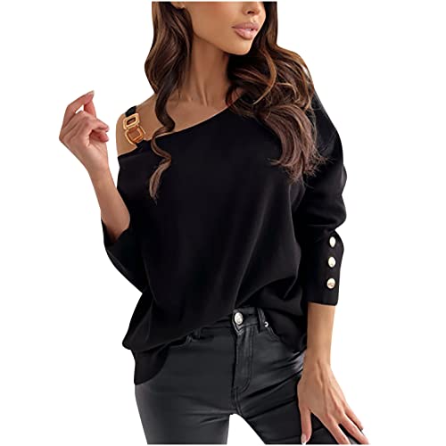 Elegante Spitzenbluse Damen Oberteile mit Spitze Nähten und modischen Blumen Einfarbiger Pullover Pulli Tops mit tiefem V Ausschnitt und Aushöhlen Herbst Langarmshirts Baggy Tunika Partykleidung von Masrin