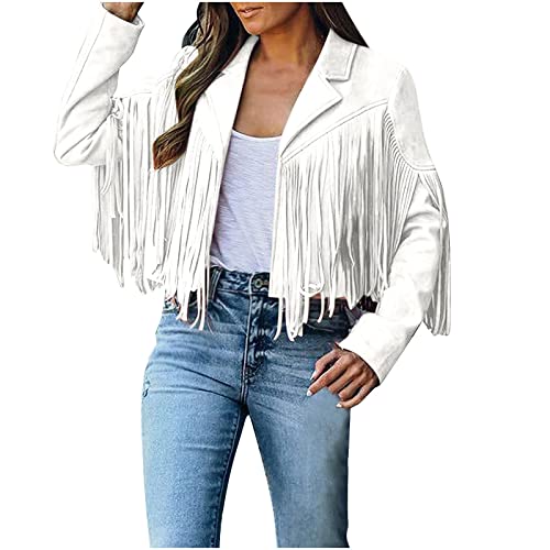 Fransenmantel Damen Mantel im Cowboy Stil Jacke aus Wildlederimitat Langarm Cardigan Mantel mit Quasten Motorradjacke Übergangsmantel Übergangsjacke Winterjacken Trench Coat Wintermantel Fransenmantel Damen Mantel im Cowboy Stil Jacke aus Wildlederimitat Langarm Cardigan Mantel mit Quasten Motorradjacke Übergangsmantel Übergangsjacke Winterjacken Trench Coat Wintermantel von Masrin