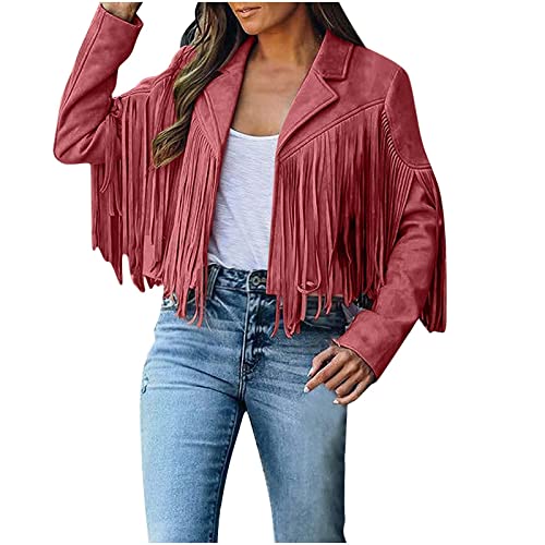 Fransenmantel Damen Mantel im Cowboy Stil Jacke aus Wildlederimitat Langarm Cardigan Mantel mit Quasten Motorradjacke Übergangsmantel Übergangsjacke Winterjacken Trench Coat Wintermantel Fransenmantel Damen Mantel im Cowboy Stil Jacke aus Wildlederimitat Langarm Cardigan Mantel mit Quasten Motorradjacke Übergangsmantel Übergangsjacke Winterjacken Trench Coat Wintermantel von Masrin