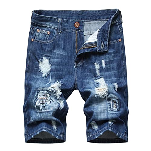 Herren Jeans Shorts Sommer Lässige Jeanshose mit elastischer Taille, Kordelzug und Taschen Plus Size Cargohose Herren Jeans Shorts Sommer Lässige Jeanshose mit elastischer Taille, Kordelzug und Taschen Plus Size Cargohose von Masrin