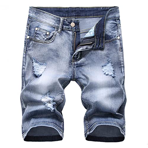 Herren Jeans Shorts Sommer Lässige Jeanshose mit elastischer Taille, Kordelzug und Taschen Plus Size Cargohose Herren Jeans Shorts Sommer Lässige Jeanshose mit elastischer Taille, Kordelzug und Taschen Plus Size Cargohose von Masrin