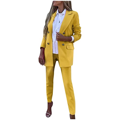 Hosenanzug Damen Festlich Hochzeit Einfarbig Hosenanzüge Hose & Blazer Kombinationen Formell Anzugjacke Longblazer Anzughose OL Pendler Kostüm Party Business Arbeitsanzug Professionelle Kleidung von Masrin