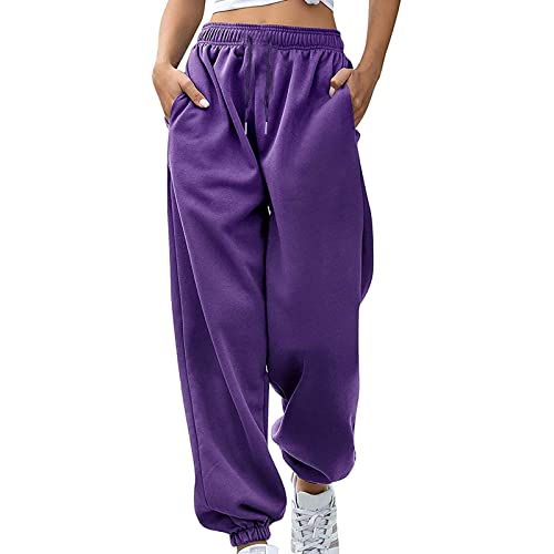 Jogginghose Damen Sporthose mit Schmetterlings Grafik Fitnesshose mit elastischer Taille Weite Hose mit weitem Bein Freizeithose mit Kordelzug Wanderhose Trainingshose Outdoorhose Trainingsanzug von Masrin