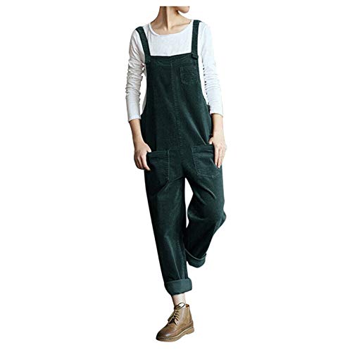 Jumpsuit Damen Sommer Lang Cord Latzhose Oversize Cargohose Arbeitshose Einfarbig Einteiler Overall Breite Bein Bib Pants mit großer Tasche Ärmellos Jumper Spielanzug Onesie Cargo Hose Streetwear Jumpsuit Damen Sommer Lang Cord Latzhose Oversize Cargohose Arbeitshose Einfarbig Einteiler Overall Breite Bein Bib Pants mit großer Tasche Ärmellos Jumper Spielanzug Onesie Cargo Hose Streetwear von Masrin