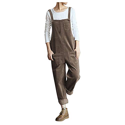 Jumpsuit Damen Sommer Lang Cord Latzhose Oversize Cargohose Arbeitshose Einfarbig Einteiler Overall Breite Bein Bib Pants mit großer Tasche Ärmellos Jumper Spielanzug Onesie Cargo Hose Streetwear Jumpsuit Damen Sommer Lang Cord Latzhose Oversize Cargohose Arbeitshose Einfarbig Einteiler Overall Breite Bein Bib Pants mit großer Tasche Ärmellos Jumper Spielanzug Onesie Cargo Hose Streetwear von Masrin