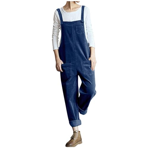 Jumpsuit Damen Sommer Lang Cord Latzhose Oversize Cargohose Arbeitshose Einfarbig Einteiler Overall Breite Bein Bib Pants mit großer Tasche Ärmellos Jumper Spielanzug Onesie Cargo Hose Streetwear Jumpsuit Damen Sommer Lang Cord Latzhose Oversize Cargohose Arbeitshose Einfarbig Einteiler Overall Breite Bein Bib Pants mit großer Tasche Ärmellos Jumper Spielanzug Onesie Cargo Hose Streetwear von Masrin