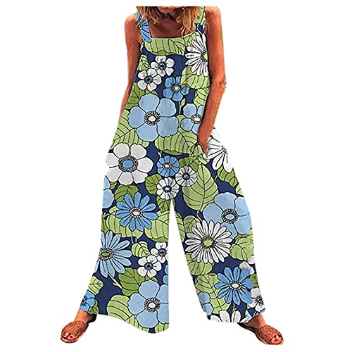 Jumpsuit Damen Sommer Latzhose Lang Oversize Arbeitshose Bunt Schmetterling Cargohose Einteiler Overall Breite Bein Bib Pants mit großer Tasche Ärmellos Jumper Spielanzug Onesie Romper Hosenanzug Jumpsuit Damen Sommer Latzhose Lang Oversize Arbeitshose Bunt Schmetterling Cargohose Einteiler Overall Breite Bein Bib Pants mit großer Tasche Ärmellos Jumper Spielanzug Onesie Romper Hosenanzug von Masrin