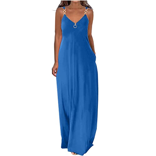 Kleider Damen Sommerkleid Lang Lässiges Einfarbig Maxikleid Ärmellos V-Ausschnitt Trägerkleid Boho Urlaubskleid Große Größen Lose Kleid Partykleid S-5XL Locker Freizeitkleid mit Reißverschluss Kleider Damen Sommerkleid Lang Lässiges Einfarbig Maxikleid Ärmellos V-Ausschnitt Trägerkleid Boho Urlaubskleid Große Größen Lose Kleid Partykleid S-5XL Locker Freizeitkleid mit Reißverschluss von Masrin
