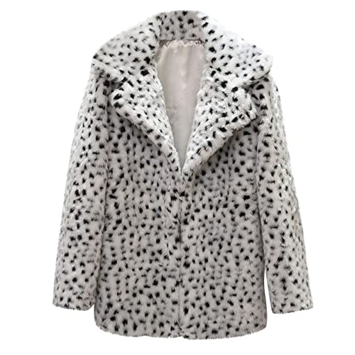 Kunstpelz Mantel Damen Mode Leopard Pelzmantel Warme Winterjacke Langarm Plüsch Mantel mit Revers Cardigan Bluse mit offener Naht Übergangsjacke Wintermantel Oberbekleidung Kunstpelz Mantel Damen Mode Leopard Pelzmantel Warme Winterjacke Langarm Plüsch Mantel mit Revers Cardigan Bluse mit offener Naht Übergangsjacke Wintermantel Oberbekleidung von Masrin
