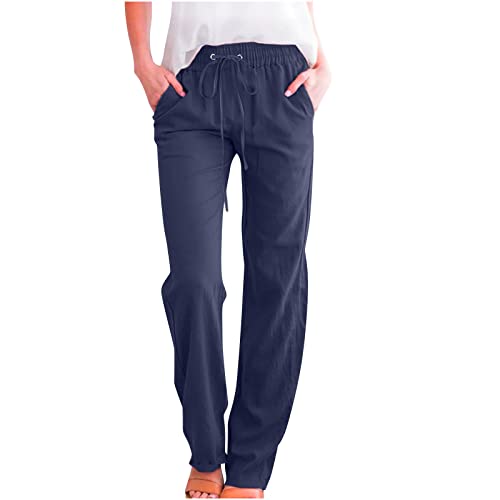Leinenhose Damen Leicht und Luftig Locker Baumwoll Leinen Hose Sommerlich Elastische Taille Sommerhose Sommerlich Hosen Krawatten Hosen Trekkinghose Outdoorhose Yogahose Mit Tasche Leinenhose Damen Leicht und Luftig Locker Baumwoll Leinen Hose Sommerlich Elastische Taille Sommerhose Sommerlich Hosen Krawatten Hosen Trekkinghose Outdoorhose Yogahose Mit Tasche von Masrin