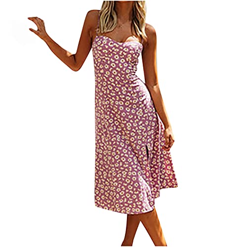 Masrin Damen Skaterkleid Böhmisches Strandkleid mit Blumendruck Lässiges, schmal geschnittenes A-Linien-Kleid mit Spaghetti-Trägern Party Kleid Sommerkleid Masrin Damen Skaterkleid Böhmisches Strandkleid mit Blumendruck Lässiges, schmal geschnittenes A-Linien-Kleid mit Spaghetti-Trägern Party Kleid Sommerkleid von Masrin