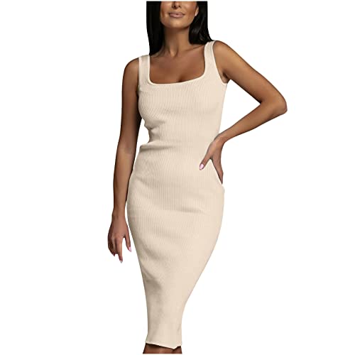 Masrin Etuikleid Damen Sexy Einfarbiges Figurbetontes Geripptes Kleid Ärmelloses Wickelkleid mit U-Ausschnitt Wrap Gesäß Abnehmen Kleider Partykleid Geschäftskleid Arbeitskleid Für Frauen Masrin Etuikleid Damen Sexy Einfarbiges Figurbetontes Geripptes Kleid Ärmelloses Wickelkleid mit U-Ausschnitt Wrap Gesäß Abnehmen Kleider Partykleid Geschäftskleid Arbeitskleid Für Frauen von Masrin