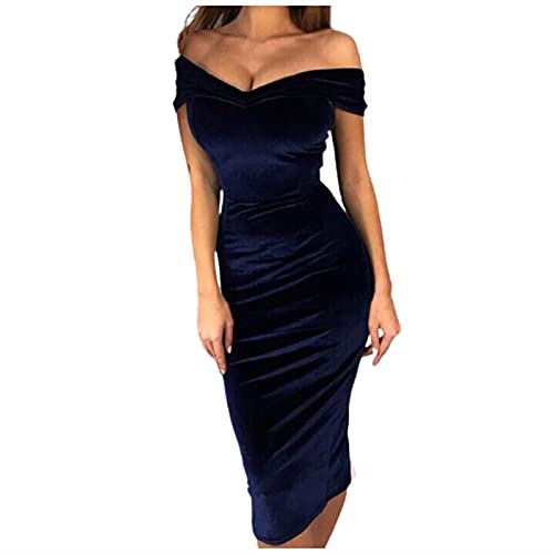 Masrin Etuikleid für Damen Sexy figurbetontes Kleid mit tiefem Schnitt Samt Bleistiftkleid Party Kleid Abendkleid Cocktailkleid Masrin Etuikleid für Damen Sexy figurbetontes Kleid mit tiefem Schnitt Samt Bleistiftkleid Party Kleid Abendkleid Cocktailkleid von Masrin