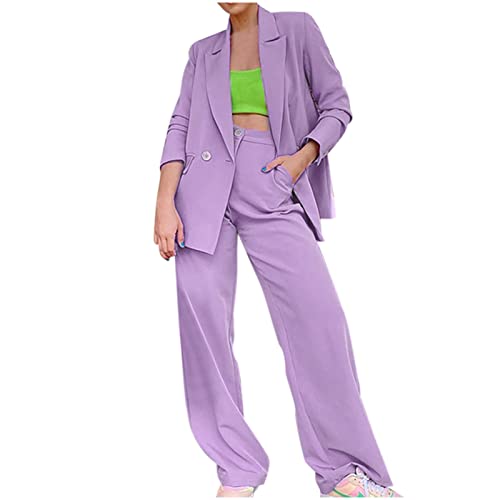 Masrin Hosenanzug Damen Elegantes Einfarbiges Anzug Set Umlegekragen Einknopf Blazer + Lange Hose mit hoher Taille Zweiteiliges Set OL Pendler Kostüm Business Freizeit Anzug Professionelle Kleidung Masrin Hosenanzug Damen Elegantes Einfarbiges Anzug Set Umlegekragen Einknopf Blazer + Lange Hose mit hoher Taille Zweiteiliges Set OL Pendler Kostüm Business Freizeit Anzug Professionelle Kleidung von Masrin