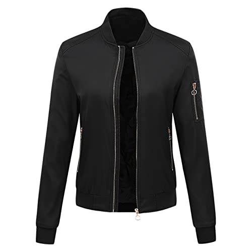 Masrin Lederjacke Damen Bomberjacke Übergangsjacke für Sommer Herbst Revers Langarm Winterjacke Leichte Baseballjacke Sweatjacke mit Zipper Sportjacke SoftshelljJacke Wanderjacke Geschenk für Frauen Masrin Lederjacke Damen Bomberjacke Übergangsjacke für Sommer Herbst Revers Langarm Winterjacke Leichte Baseballjacke Sweatjacke mit Zipper Sportjacke SoftshelljJacke Wanderjacke Geschenk für Frauen von Masrin