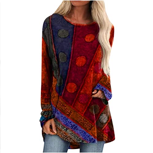 Masrin Lockeres Langarmshirt Damen Ethno Stil 3D Druck Oberteile Großer Langer Pullover Frühlings Fall Shirt Retro Polka Dots Motiv Pulli Tops Langarmbluse Tunika Persönlichkeit Streetwear Masrin Lockeres Langarmshirt Damen Ethno Stil 3D Druck Oberteile Großer Langer Pullover Frühlings Fall Shirt Retro Polka Dots Motiv Pulli Tops Langarmbluse Tunika Persönlichkeit Streetwear von Masrin