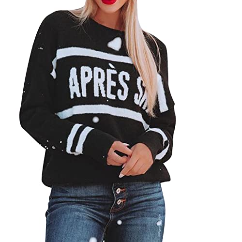 Masrin Oberteile Damen Herbst Winter Warmes Sweater Sweatshirt Rundhals Langarm Pullover Lustiger Briefdruck Pulli Tops Apres Ski Langarmshirt Basic Shirt Loses All-Match Tunika Bluse Masrin Oberteile Damen Herbst Winter Warmes Sweater Sweatshirt Rundhals Langarm Pullover Lustiger Briefdruck Pulli Tops Apres Ski Langarmshirt Basic Shirt Loses All-Match Tunika Bluse von Masrin