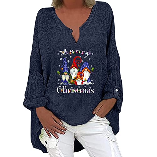 Masrin Oversize Pullover Damen Weihnachten Vintage Baumwoll Leinen Bluse Weihnachtszwerg Motiv Langarmshirt Große Größe Locker Longshirt Christmas Longbluse Lang Pulli Tops Jumper Longtops Streetwear Masrin Oversize Pullover Damen Weihnachten Vintage Baumwoll Leinen Bluse Weihnachtszwerg Motiv Langarmshirt Große Größe Locker Longshirt Christmas Longbluse Lang Pulli Tops Jumper Longtops Streetwear von Masrin