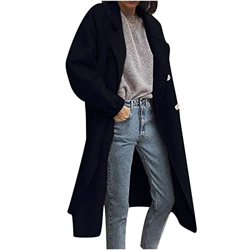 Masrin Oversize Trenchcoat Damen Herbst Winter Wollmantel Umlegekragen Langen Ärmeln Wolljacke Einfarbig Große Größe Windbreaker Zweireihige Windjacke Wintermantel Winterjacke Übergangsjacke S-5XL Masrin Oversize Trenchcoat Damen Herbst Winter Wollmantel Umlegekragen Langen Ärmeln Wolljacke Einfarbig Große Größe Windbreaker Zweireihige Windjacke Wintermantel Winterjacke Übergangsjacke S-5XL von Masrin
