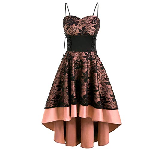 Masrin Partykleid Damen Vintage Blumenstickerei Spitze Nähte Abendkleid Swing Kleid Trägerloser Spaghettiträger Ballkleid Cocktailkleid mit Schnürung an der Taille Unregelmäßiges Saum Skaterkleid Masrin Partykleid Damen Vintage Blumenstickerei Spitze Nähte Abendkleid Swing Kleid Trägerloser Spaghettiträger Ballkleid Cocktailkleid mit Schnürung an der Taille Unregelmäßiges Saum Skaterkleid von Masrin
