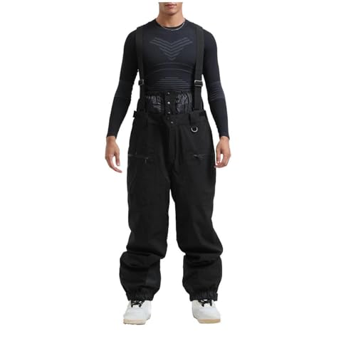 Masrin Skihose Herren Verdicken Winddicht Wasserdicht Snowboardhose Hosenträgerhose mit Verstellbarer Träger Outdoorhose Winter Warme Schneehose Outdoorhose Ski Hosen Wanderhose Funktionshose von Masrin