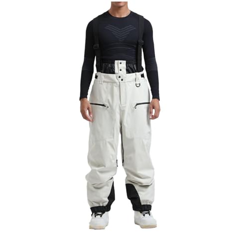 Masrin Skihose Herren Verdicken Winddicht Wasserdicht Snowboardhose Hosenträgerhose mit Verstellbarer Träger Outdoorhose Winter Warme Schneehose Outdoorhose Ski Hosen Wanderhose Funktionshose von Masrin