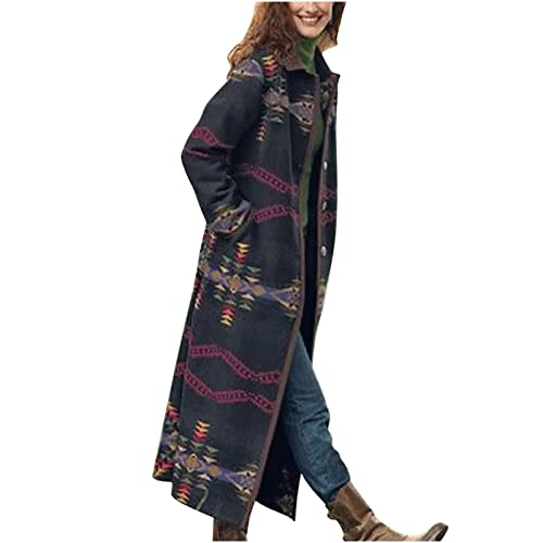 Masrin Strickjacke Damen Lange Wollmantel Ethnischen Stil Wolljacke Übergröße Lockere Übergangsjacke Revers Langarm Winterjacke Einreiher Cardigan Bluse Knöchellang Trenchcoat Wintermantel S-5XL Masrin Strickjacke Damen Lange Wollmantel Ethnischen Stil Wolljacke Übergröße Lockere Übergangsjacke Revers Langarm Winterjacke Einreiher Cardigan Bluse Knöchellang Trenchcoat Wintermantel S-5XL von Masrin