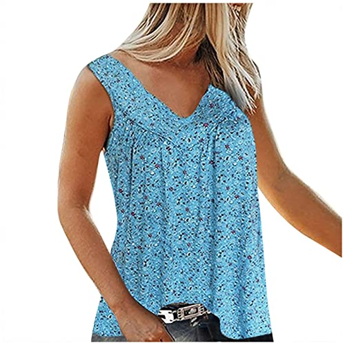Masrin Tank Top Damen Sommer Blumen Druck Shirt Ärmellose Weste mit V-Ausschnitt Lässiges Basic Shirt Allgleiches Tunika Bluse Loose Fit Laufshirt Sportweste Tanktops Strandwear S-5XL Masrin Tank Top Damen Sommer Blumen Druck Shirt Ärmellose Weste mit V-Ausschnitt Lässiges Basic Shirt Allgleiches Tunika Bluse Loose Fit Laufshirt Sportweste Tanktops Strandwear S-5XL von Masrin
