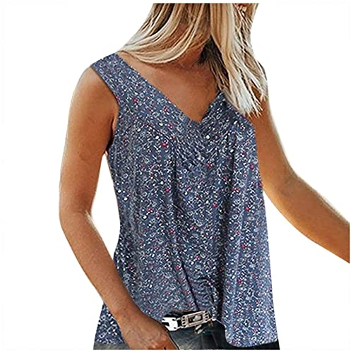 Masrin Tank Top Damen Sommer Blumen Druck Shirt Ärmellose Weste mit V-Ausschnitt Lässiges Basic Shirt Allgleiches Tunika Bluse Loose Fit Laufshirt Sportweste Tanktops Strandwear S-5XL Masrin Tank Top Damen Sommer Blumen Druck Shirt Ärmellose Weste mit V-Ausschnitt Lässiges Basic Shirt Allgleiches Tunika Bluse Loose Fit Laufshirt Sportweste Tanktops Strandwear S-5XL von Masrin
