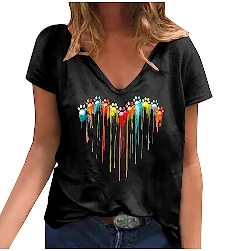 Masrin Tank Tops Damen Sommer ärmellose Weste Lässige Regenbogen Liebesherz Aufdruck Tanktops Basic Shirt Hundepfotenmuster Pullover Normaler Passform Tunika Bluse Lose Sportshirt Laufshirt Masrin Tank Tops Damen Sommer ärmellose Weste Lässige Regenbogen Liebesherz Aufdruck Tanktops Basic Shirt Hundepfotenmuster Pullover Normaler Passform Tunika Bluse Lose Sportshirt Laufshirt von Masrin