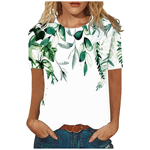 Masrin Tshirt Damen Sommer Trendige Oberteile Vintage 3D Blumen Druck T-Shirt Kurzärmlige Tee Tops mit O-Ausschnitt Basic Shirt All-Match Tunika Bluse Bequem Sportshirt Laufshirt T-Shirts für Party Masrin Tshirt Damen Sommer Trendige Oberteile Vintage 3D Blumen Druck T-Shirt Kurzärmlige Tee Tops mit O-Ausschnitt Basic Shirt All-Match Tunika Bluse Bequem Sportshirt Laufshirt T-Shirts für Party von Masrin