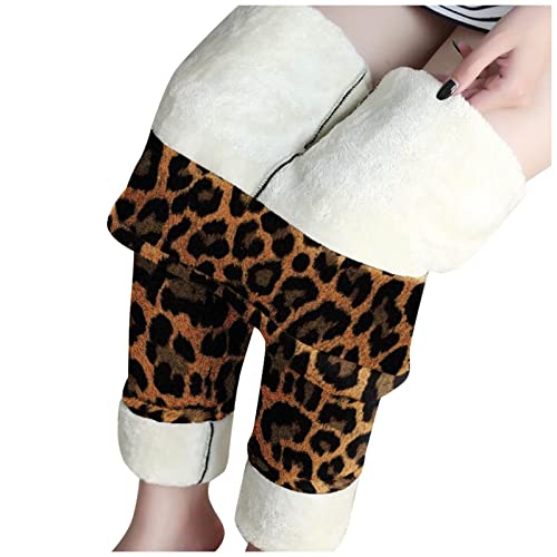 Masrin Winter Sherpa Fleece gefütterte Leggings für Damen Klassischer Leopard Druck Basishosen Stretch Thermohose mit hohem Bund Dicke Plüsch Warme Leggins Yogahose Sportshose Thermo Strumpfhose Masrin Winter Sherpa Fleece gefütterte Leggings für Damen Klassischer Leopard Druck Basishosen Stretch Thermohose mit hohem Bund Dicke Plüsch Warme Leggins Yogahose Sportshose Thermo Strumpfhose von Masrin