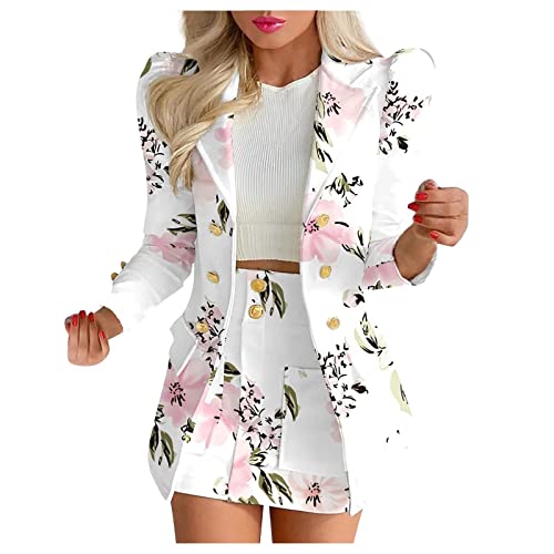 Rock & Blazer Kombination Damen Temperament Business Anzug Set zweiteilig Professionelle Kleidung für Bürodamen OL Pendler Kostüm Einfarbiger Blazer + Minirock Zweireihige Anzugjacke Anzug Mantel Rock & Blazer Kombination Damen Temperament Business Anzug Set zweiteilig Professionelle Kleidung für Bürodamen OL Pendler Kostüm Einfarbiger Blazer + Minirock Zweireihige Anzugjacke Anzug Mantel von Masrin