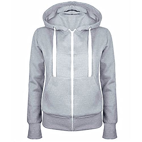 Sweatjacke Damen Full Zip Übergangsjacke Einfarbig Hoodie Sweatshirt Mantel Leicht taillierte College Jacke mit Kapuze Baumwolle Sportjacke Trainingsjacke Sweatshirtjacke Kapuzenjacke Sweatjacke Damen Full Zip Übergangsjacke Einfarbig Hoodie Sweatshirt Mantel Leicht taillierte College Jacke mit Kapuze Baumwolle Sportjacke Trainingsjacke Sweatshirtjacke Kapuzenjacke von Masrin