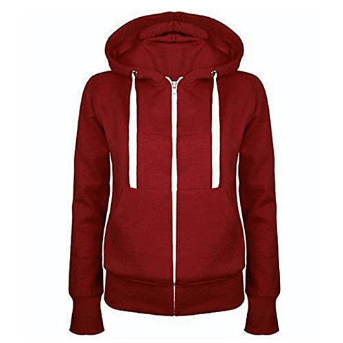 Sweatjacke Damen Full Zip Übergangsjacke Einfarbig Hoodie Sweatshirt Mantel Leicht taillierte College Jacke mit Kapuze Baumwolle Sportjacke Trainingsjacke Sweatshirtjacke Kapuzenjacke Sweatjacke Damen Full Zip Übergangsjacke Einfarbig Hoodie Sweatshirt Mantel Leicht taillierte College Jacke mit Kapuze Baumwolle Sportjacke Trainingsjacke Sweatshirtjacke Kapuzenjacke von Masrin