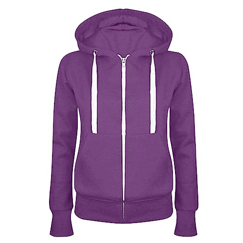 Sweatjacke Damen Full Zip Übergangsjacke Einfarbig Hoodie Sweatshirt Mantel Leicht taillierte College Jacke mit Kapuze Baumwolle Sportjacke Trainingsjacke Sweatshirtjacke Kapuzenjacke Sweatjacke Damen Full Zip Übergangsjacke Einfarbig Hoodie Sweatshirt Mantel Leicht taillierte College Jacke mit Kapuze Baumwolle Sportjacke Trainingsjacke Sweatshirtjacke Kapuzenjacke von Masrin