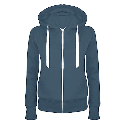 Sweatjacke Damen Full Zip Übergangsjacke Einfarbig Hoodie Sweatshirt Mantel Leicht taillierte College Jacke mit Kapuze Baumwolle Sportjacke Trainingsjacke Sweatshirtjacke Kapuzenjacke Sweatjacke Damen Full Zip Übergangsjacke Einfarbig Hoodie Sweatshirt Mantel Leicht taillierte College Jacke mit Kapuze Baumwolle Sportjacke Trainingsjacke Sweatshirtjacke Kapuzenjacke von Masrin