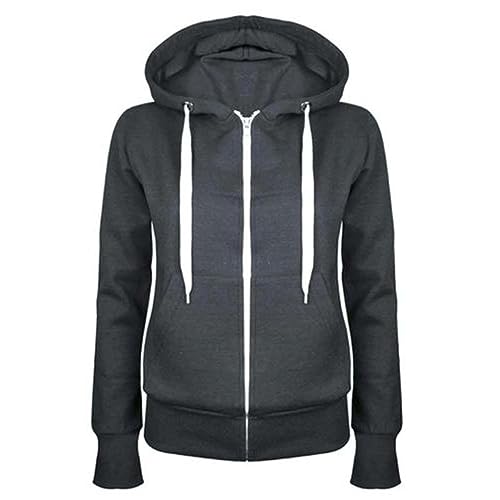 Sweatjacke Damen Full Zip Übergangsjacke Einfarbig Hoodie Sweatshirt Mantel Leicht taillierte College Jacke mit Kapuze Baumwolle Sportjacke Trainingsjacke Sweatshirtjacke Kapuzenjacke Sweatjacke Damen Full Zip Übergangsjacke Einfarbig Hoodie Sweatshirt Mantel Leicht taillierte College Jacke mit Kapuze Baumwolle Sportjacke Trainingsjacke Sweatshirtjacke Kapuzenjacke von Masrin