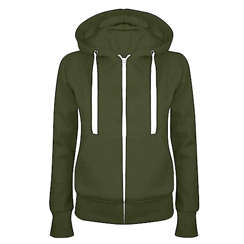Sweatjacke Damen Full Zip Übergangsjacke Einfarbig Hoodie Sweatshirt Mantel Leicht taillierte College Jacke mit Kapuze Baumwolle Sportjacke Trainingsjacke Sweatshirtjacke Kapuzenjacke Sweatjacke Damen Full Zip Übergangsjacke Einfarbig Hoodie Sweatshirt Mantel Leicht taillierte College Jacke mit Kapuze Baumwolle Sportjacke Trainingsjacke Sweatshirtjacke Kapuzenjacke von Masrin