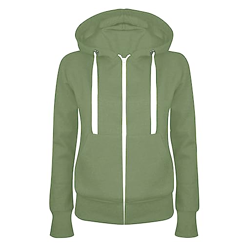 Sweatjacke Damen Full Zip Übergangsjacke Einfarbig Hoodie Sweatshirt Mantel Leicht taillierte College Jacke mit Kapuze Baumwolle Sportjacke Trainingsjacke Sweatshirtjacke Kapuzenjacke Sweatjacke Damen Full Zip Übergangsjacke Einfarbig Hoodie Sweatshirt Mantel Leicht taillierte College Jacke mit Kapuze Baumwolle Sportjacke Trainingsjacke Sweatshirtjacke Kapuzenjacke von Masrin
