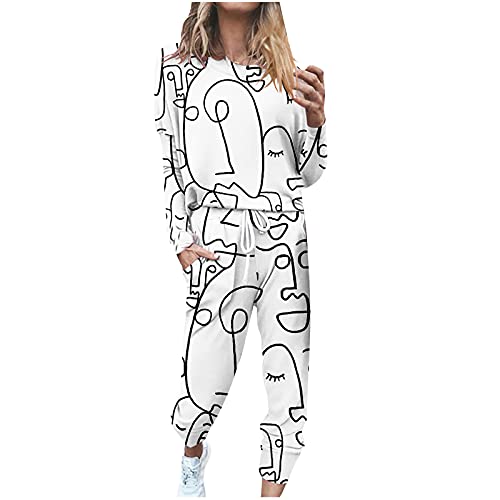 Trainingsanzug Set Damen abstrakter Batik Druck Jogginganzug 2 teiliges Set Langarm Oberteile+Jogginghose mit Kordelzug Outfit Freizeitkleidung Sportswear für Running Yoga Gym Fitness Laufen Wandern Trainingsanzug Set Damen abstrakter Batik Druck Jogginganzug 2 teiliges Set Langarm Oberteile+Jogginghose mit Kordelzug Outfit Freizeitkleidung Sportswear für Running Yoga Gym Fitness Laufen Wandern von Masrin