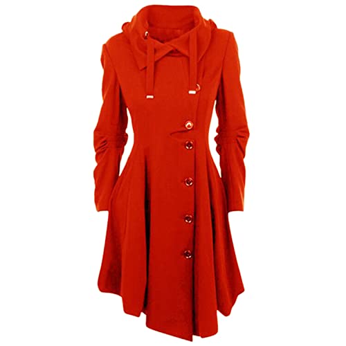 Trenchcoat Damen Einfarbiger warmer Wollmantel Langärmlige Wolljacke mit Umlegekragen Einreihiges Cardigankleid Lange Windjacke Winterjacke mit unregelmäßigem Rüschensaum Übergangsjacke Wintermantel Trenchcoat Damen Einfarbiger warmer Wollmantel Langärmlige Wolljacke mit Umlegekragen Einreihiges Cardigankleid Lange Windjacke Winterjacke mit unregelmäßigem Rüschensaum Übergangsjacke Wintermantel von Masrin