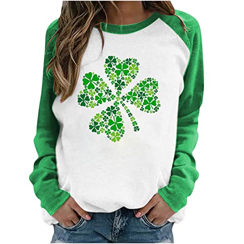 Trendige Oberteile Damen St. Patrick's Day Grünem Kleeblatt Pullover Irischen Nationalfeiertag Oberteile Gnom Hut Motiv Sweatshirt Farbblock Patchwork Pulli Tops Langarm Bluse Shirt Streetwear Trendige Oberteile Damen St. Patrick's Day Grünem Kleeblatt Pullover Irischen Nationalfeiertag Oberteile Gnom Hut Motiv Sweatshirt Farbblock Patchwork Pulli Tops Langarm Bluse Shirt Streetwear von Masrin