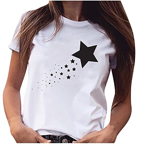 Tshirt Damen Lässige Elektrokardiogramm Druck Oberteile Herzschlagkurve Pullover T-shirt Einfarbiges Basic Shirt Rundhals Kurzarm Sommer Tops Lockere All-Match Tunika Bluse Laufshirt Sportshirt Tshirt Damen Lässige Elektrokardiogramm Druck Oberteile Herzschlagkurve Pullover T-shirt Einfarbiges Basic Shirt Rundhals Kurzarm Sommer Tops Lockere All-Match Tunika Bluse Laufshirt Sportshirt von Masrin