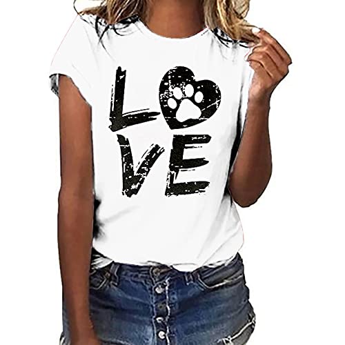 Tshirt Damen Lässige Elektrokardiogramm Druck Oberteile Herzschlagkurve Pullover T-shirt Einfarbiges Basic Shirt Rundhals Kurzarm Sommer Tops Lockere All-Match Tunika Bluse Laufshirt Sportshirt Tshirt Damen Lässige Elektrokardiogramm Druck Oberteile Herzschlagkurve Pullover T-shirt Einfarbiges Basic Shirt Rundhals Kurzarm Sommer Tops Lockere All-Match Tunika Bluse Laufshirt Sportshirt von Masrin