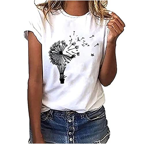 Tshirt Damen Lässige Elektrokardiogramm Druck Oberteile Herzschlagkurve Pullover T-shirt Einfarbiges Basic Shirt Rundhals Kurzarm Sommer Tops Lockere All-Match Tunika Bluse Laufshirt Sportshirt Tshirt Damen Lässige Elektrokardiogramm Druck Oberteile Herzschlagkurve Pullover T-shirt Einfarbiges Basic Shirt Rundhals Kurzarm Sommer Tops Lockere All-Match Tunika Bluse Laufshirt Sportshirt von Masrin