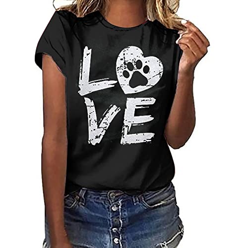 Tshirt Damen Lässige Elektrokardiogramm Druck Oberteile Herzschlagkurve Pullover T-shirt Einfarbiges Basic Shirt Rundhals Kurzarm Sommer Tops Lockere All-Match Tunika Bluse Laufshirt Sportshirt Tshirt Damen Lässige Elektrokardiogramm Druck Oberteile Herzschlagkurve Pullover T-shirt Einfarbiges Basic Shirt Rundhals Kurzarm Sommer Tops Lockere All-Match Tunika Bluse Laufshirt Sportshirt von Masrin